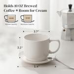 DOWAN 12oz White Coffee Mugs Set of 4