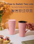 Large Pink Tea Infuser Mug with Lid