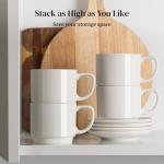 DOWAN 12oz White Coffee Mugs Set of 4