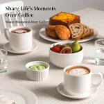 DOWAN 12oz White Coffee Mugs Set of 4