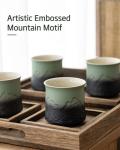 ZENS 4-Piece Japanese Tea Cups Set in Moss Green