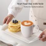 DOWAN Set of 6 Large White Coffee Mugs