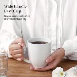 DOWAN Set of 6 Large White Coffee Mugs