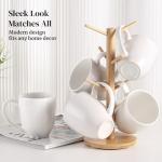 DOWAN Set of 6 Large White Coffee Mugs