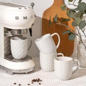 Set of 4 Stackable Ceramic Coffee Mugs