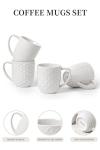Set of 4 Stackable Ceramic Coffee Mugs
