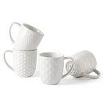 Set of 4 Stackable Ceramic Coffee Mugs