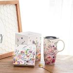 Voltogar 17oz Ceramic Travel Mug - Pink Floral