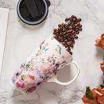 Voltogar 17oz Ceramic Travel Mug - Pink Floral