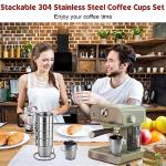 4PCS Stainless Steel Stackable Camping Mug Set