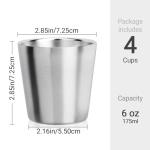 Beasea 4 Pack Stainless Steel Mini Cups