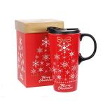 Snowflake Ceramic Coffee Mug with Gift Box