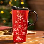 Snowflake Ceramic Coffee Mug with Gift Box