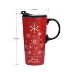 Snowflake Ceramic Coffee Mug with Gift Box