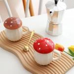 Kawaii Mushroom Mug Set for Tea and Coffee