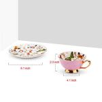 Butterfly Design Coffee Mug with Saucer, 6.8 Oz