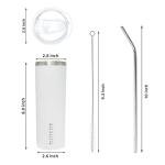 White 20 oz Insulated Skinny Tumbler with Lid