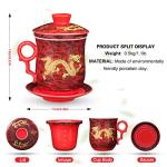 Chinese Dragon Tea Mug with Infuser and Saucer