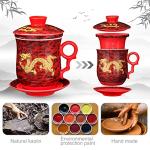 Chinese Dragon Tea Mug with Infuser and Saucer
