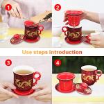 Chinese Dragon Tea Mug with Infuser and Saucer