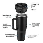 Insulated 40 oz Coffee Mug with Straw - Navy Blue