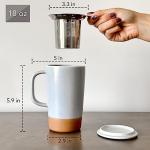Large Ceramic Tea Mug with Infuser, 18 oz