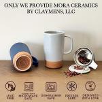 Large Ceramic Tea Mug with Infuser, 18 oz