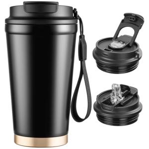 Ratrabas Insulated Travel Coffee Mug with Strap