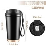 Ratrabas Insulated Travel Coffee Mug with Strap