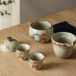 Cute Green Mini Tea Cups - Lucky Cat Design