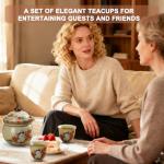 Cute Green Mini Tea Cups - Lucky Cat Design