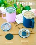 Insulated 12oz Coffee Mug with Two Lids