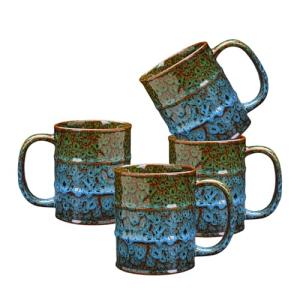 Set of 4 Ceramic Coffee Mugs - 12 Oz
