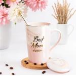 Best Mom Ever Heart-Shaped Coffee Mug 14 Oz