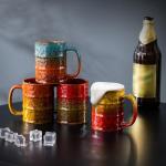 Set of 4 Ceramic Coffee Mugs - 12 Oz