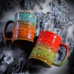 Set of 4 Ceramic Coffee Mugs - 12 Oz