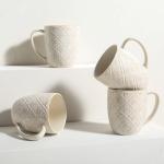 Feenmai Set of 4 Large Ceramic Coffee Mugs