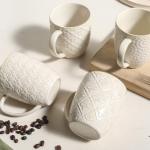 Feenmai Set of 4 Large Ceramic Coffee Mugs