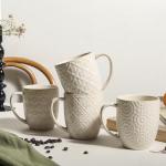 Feenmai Set of 4 Large Ceramic Coffee Mugs