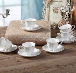 12-Piece Porcelain Espresso Cup and Saucer Set
