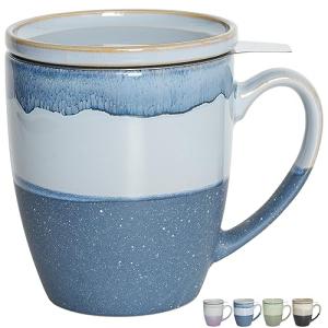 Ceramic Tea Cup with Infuser and Lid, 16 Oz