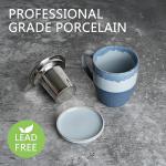 Ceramic Tea Cup with Infuser and Lid, 16 Oz