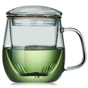 Large Glass Tea Cup with Infuser and Lid