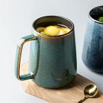 Extra Large Olive Green Coffee Mug with Spoon