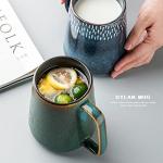 Extra Large Olive Green Coffee Mug with Spoon