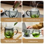 Large Glass Tea Cup with Infuser and Lid