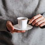 White Espresso Cups Set with Saucers, 6-Pack