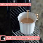 White Espresso Cups Set with Saucers, 6-Pack