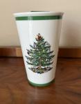 Spode Christmas Tree Travel Mug with Lid - 8 Oz Coffee Mug for Holiday Drinks, Dishwasher & Microwave Safe Ceramic Tumbler - Festive Christmas Design for On-The-Go (Christmas Tree)