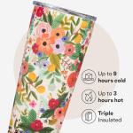 Corkcicle x Rifle Paper Co. Classic Insulated Coffee Mug - Keeps Drinks Cold 9 Hours - Triple-Insulated - Gift for Mom - Great for Mother's Day or Christmas - 16 oz - Garden Party Cream